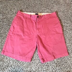 J.Crew Mens 9 Inch Inseam Stretch Chino Shorts Salmon Pink Size 34